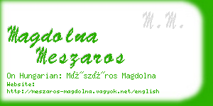 magdolna meszaros business card